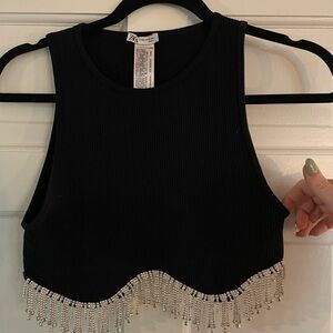 Zara Rhinestone Crop Top